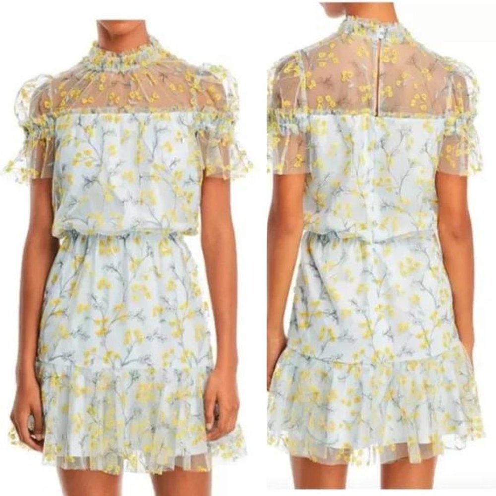 NWT WALDORF MINI FLORAL DRESS BY ML MONIQUE LHUILLIER